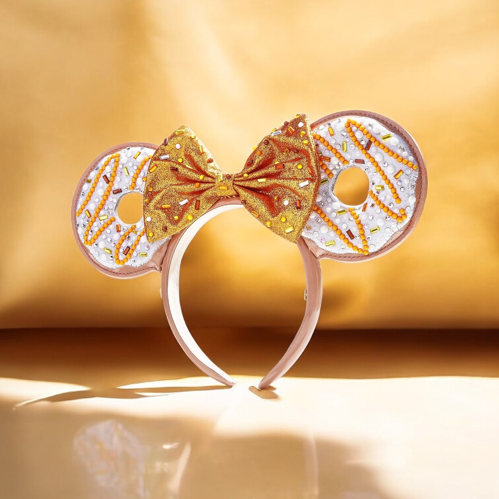 NEW Minnie Mouse Disney Donut Ears Headband Glass Stones Licensed Disney Product - Picture 3 of 5